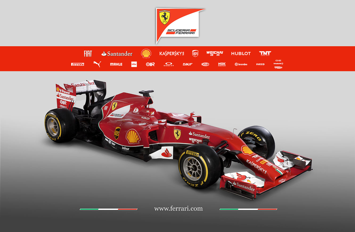 Un'immagine diffusa da Ferrari della nuova F14-T