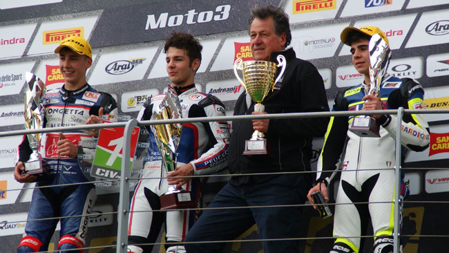 Il podio della gara di Moto3