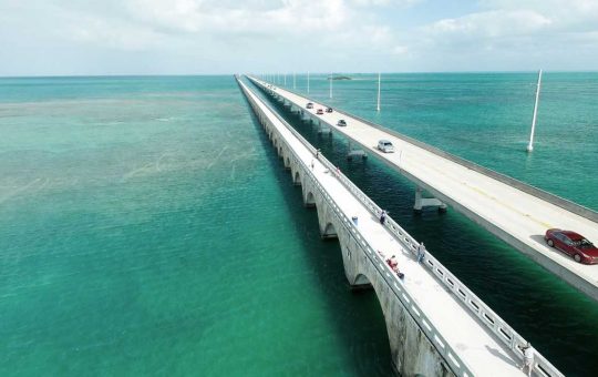 Vista aerea ponte della Overseas Highway