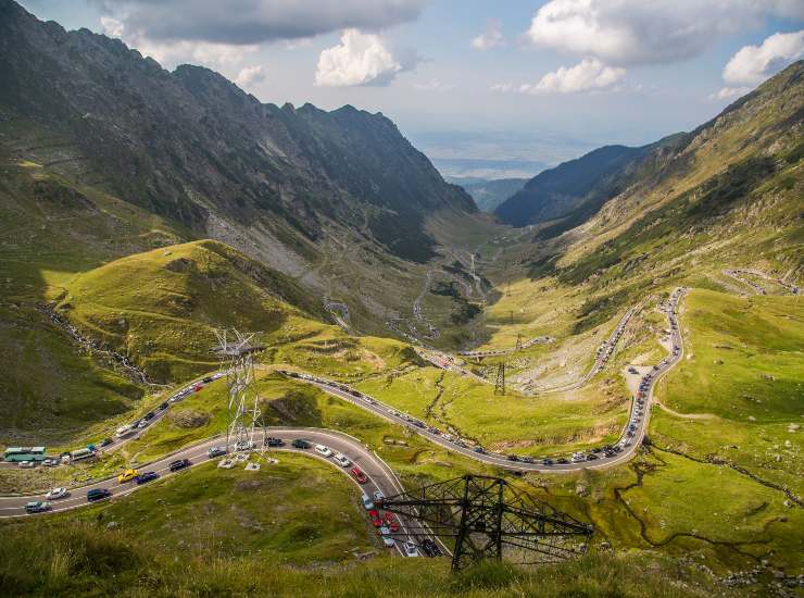 Il traffico sulla Transfagarasan